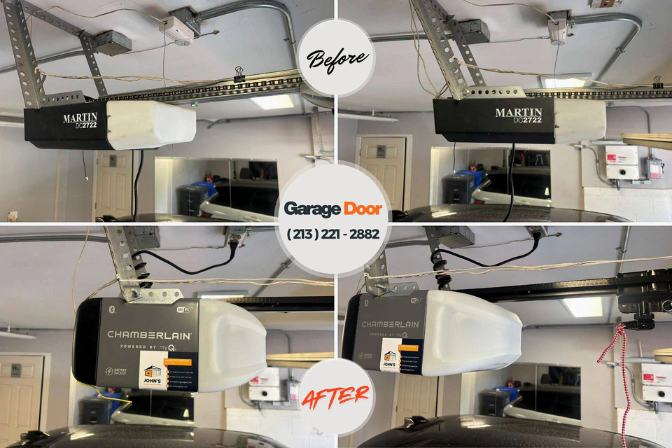 Before and after: garage door repair Nemacolin, PA